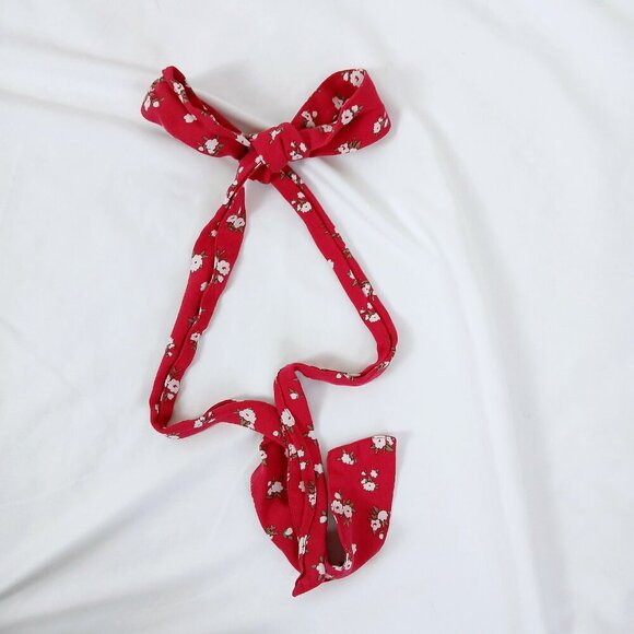 Hollister Floral High-Waisted Shorts S Red White Print Paper Bag Waist Relaxed - Picture 4 of 5